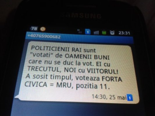 ALEGERI EUROPARLAMENTARE: Oamenii lui Dănuţ Culeţu au chemat votanţii la urne prin SMS